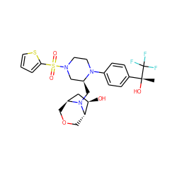 C[C@@](O)(c1ccc(N2CCN(S(=O)(=O)c3cccs3)C[C@@H]2CN2[C@H]3COC[C@H]2C[C@H]3O)cc1)C(F)(F)F ZINC000103261615