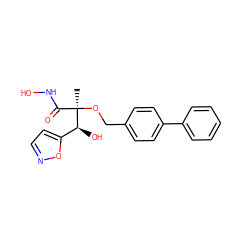 C[C@@](OCc1ccc(-c2ccccc2)cc1)(C(=O)NO)[C@@H](O)c1ccno1 ZINC000084604365