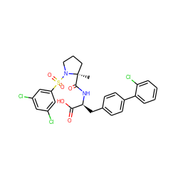 C[C@@]1(C(=O)N[C@@H](Cc2ccc(-c3ccccc3Cl)cc2)C(=O)O)CCCN1S(=O)(=O)c1cc(Cl)cc(Cl)c1 ZINC000026651641