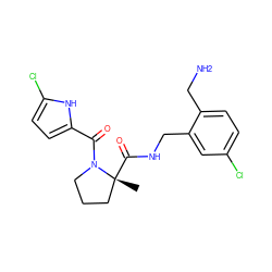 C[C@@]1(C(=O)NCc2cc(Cl)ccc2CN)CCCN1C(=O)c1ccc(Cl)[nH]1 ZINC000209416122