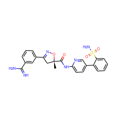 C[C@@]1(C(=O)Nc2ccc(-c3ccccc3S(N)(=O)=O)cn2)CC(c2cccc(C(=N)N)c2)=NO1 ZINC000013799355