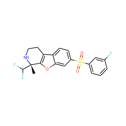 C[C@@]1(C(F)F)NCCc2c1oc1cc(S(=O)(=O)c3cccc(F)c3)ccc21 ZINC000073221588