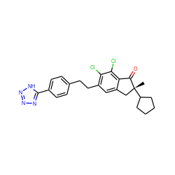 C[C@@]1(C2CCCC2)Cc2cc(CCc3ccc(-c4nnn[nH]4)cc3)c(Cl)c(Cl)c2C1=O ZINC000028132589