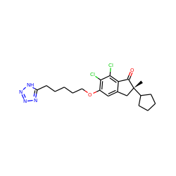 C[C@@]1(C2CCCC2)Cc2cc(OCCCCCc3nnn[nH]3)c(Cl)c(Cl)c2C1=O ZINC000028344178