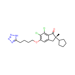 C[C@@]1(C2CCCC2)Cc2cc(OCCCCc3nnn[nH]3)c(Cl)c(Cl)c2C1=O ZINC000028344163