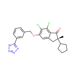 C[C@@]1(C2CCCC2)Cc2cc(OCc3cccc(-c4nnn[nH]4)c3)c(Cl)c(Cl)c2C1=O ZINC000028335380