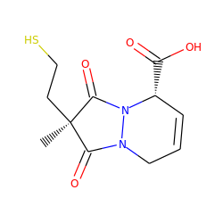 C[C@@]1(CCS)C(=O)N2CC=C[C@@H](C(=O)O)N2C1=O ZINC000013590046