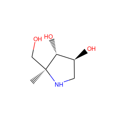 C[C@@]1(CO)NC[C@H](O)[C@H]1O ZINC000095571612
