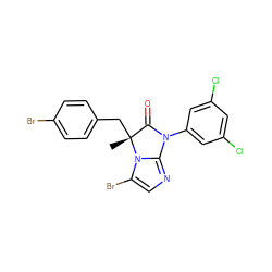 C[C@@]1(Cc2ccc(Br)cc2)C(=O)N(c2cc(Cl)cc(Cl)c2)c2ncc(Br)n21 ZINC000028464015