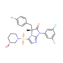 C[C@@]1(Cc2ccc(Br)cc2)C(=O)N(c2cc(Cl)cc(Cl)c2)c2ncc(S(=O)(=O)N3CCC[C@@H](O)C3)n21 ZINC000028463160