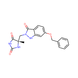 C[C@@]1(Cn2[nH]c3cc(OCc4ccccc4)ccc3c2=O)NC(=O)NC1=O ZINC000035982892