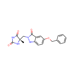 C[C@@]1(Cn2[nH]c3ccc(OCc4ccccc4)cc3c2=O)NC(=O)NC1=O ZINC000035791834