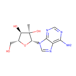 C[C@@]1(O)[C@H](O)[C@@H](CO)O[C@H]1n1cnc2c(N)ncnc21 ZINC000013472700