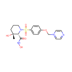 C[C@@]1(O)CCCN(S(=O)(=O)c2ccc(OC[n+]3ccncc3)cc2)[C@@H]1C(=O)NO ZINC000049019925