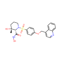 C[C@@]1(O)CCCN(S(=O)(=O)c2ccc(OCc3ccnc4ccccc34)cc2)[C@@H]1C(=O)NO ZINC000028973818