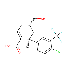 C[C@@]1(c2ccc(Cl)c(C(F)(F)F)c2)C[C@@H](CO)CC=C1C(=O)O ZINC000117086636