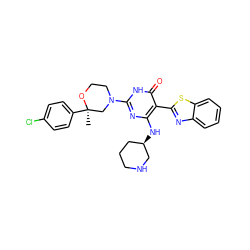 C[C@@]1(c2ccc(Cl)cc2)CN(c2nc(N[C@@H]3CCCNC3)c(-c3nc4ccccc4s3)c(=O)[nH]2)CCO1 ZINC001772575790