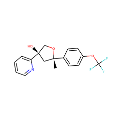 C[C@@]1(c2ccc(OC(F)(F)F)cc2)C[C@](O)(c2ccccn2)CO1 ZINC000653831416