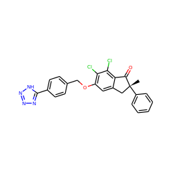 C[C@@]1(c2ccccc2)Cc2cc(OCc3ccc(-c4nnn[nH]4)cc3)c(Cl)c(Cl)c2C1=O ZINC000028334862
