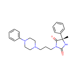 C[C@@]1(c2ccccc2)NC(=O)N(CCCN2CCN(c3ccccc3)CC2)C1=O ZINC000049088026