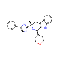 C[C@@]1(c2ncc(-c3ccccc3)[nH]2)Cc2c([nH]c3ccccc23)[C@@H](C2CCOCC2)N1 ZINC000653742698