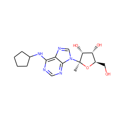 C[C@@]1(n2cnc3c(NC4CCCC4)ncnc32)O[C@H](CO)[C@@H](O)[C@H]1O ZINC000013472697