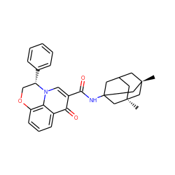 C[C@@]12CC3CC(NC(=O)c4cn5c6c(cccc6c4=O)OC[C@@H]5c4ccccc4)(C1)C[C@](C)(C3)C2 ZINC000095553639