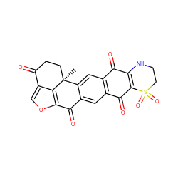 C[C@@]12CCC(=O)c3coc(c31)C(=O)c1cc3c(cc12)C(=O)C1=C(C3=O)S(=O)(=O)CCN1 ZINC000034235514