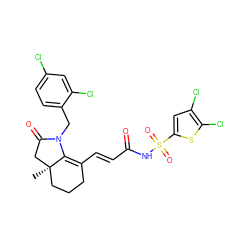 C[C@@]12CCCC(/C=C/C(=O)NS(=O)(=O)c3cc(Cl)c(Cl)s3)=C1N(Cc1ccc(Cl)cc1Cl)C(=O)C2 ZINC000044431122