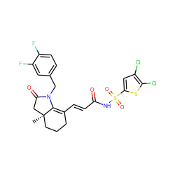 C[C@@]12CCCC(/C=C/C(=O)NS(=O)(=O)c3cc(Cl)c(Cl)s3)=C1N(Cc1ccc(F)c(F)c1)C(=O)C2 ZINC000044430879