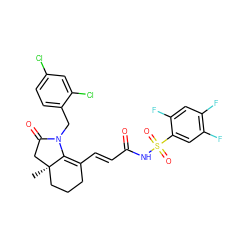 C[C@@]12CCCC(/C=C/C(=O)NS(=O)(=O)c3cc(F)c(F)cc3F)=C1N(Cc1ccc(Cl)cc1Cl)C(=O)C2 ZINC000044431024