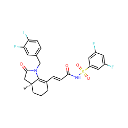 C[C@@]12CCCC(/C=C/C(=O)NS(=O)(=O)c3cc(F)cc(F)c3)=C1N(Cc1ccc(F)c(F)c1)C(=O)C2 ZINC000049867376