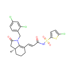 C[C@@]12CCCC(/C=C/C(=O)NS(=O)(=O)c3ccc(Cl)s3)=C1N(Cc1ccc(Cl)cc1Cl)C(=O)C2 ZINC000049867460