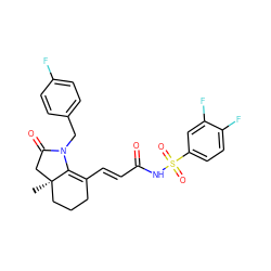 C[C@@]12CCCC(/C=C/C(=O)NS(=O)(=O)c3ccc(F)c(F)c3)=C1N(Cc1ccc(F)cc1)C(=O)C2 ZINC000040935535