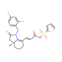 C[C@@]12CCCC(/C=C/C(=O)NS(=O)(=O)c3cccs3)=C1N(Cc1ccc(Cl)cc1Cl)C(=O)C2 ZINC000049867802