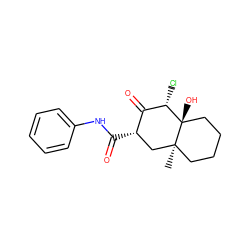 C[C@@]12CCCC[C@@]1(O)[C@@H](Cl)C(=O)[C@@H](C(=O)Nc1ccccc1)C2 ZINC000013742781