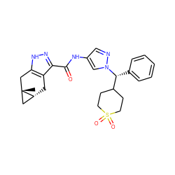 C[C@@]12Cc3[nH]nc(C(=O)Nc4cnn([C@H](c5ccccc5)C5CCS(=O)(=O)CC5)c4)c3C[C@@H]1C2 ZINC000144146651