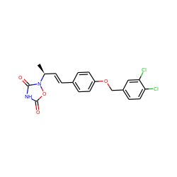 C[C@@H](/C=C/c1ccc(OCc2ccc(Cl)c(Cl)c2)cc1)n1oc(=O)[nH]c1=O ZINC000027098300