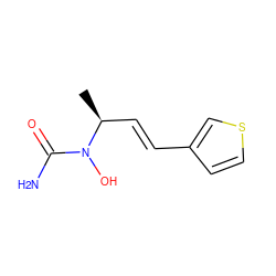 C[C@@H](/C=C/c1ccsc1)N(O)C(N)=O ZINC000013762969