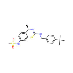 C[C@@H](/N=C(\S)NCc1ccc(C(C)(C)C)cc1)c1ccc(NS(C)(=O)=O)cc1 ZINC000014973328