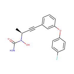 C[C@@H](C#Cc1cccc(Oc2ccc(F)cc2)c1)N(O)C(N)=O ZINC000000006330