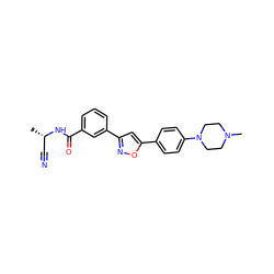 C[C@@H](C#N)NC(=O)c1cccc(-c2cc(-c3ccc(N4CCN(C)CC4)cc3)on2)c1 ZINC000066098598