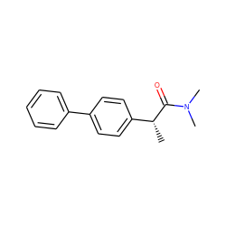 C[C@@H](C(=O)N(C)C)c1ccc(-c2ccccc2)cc1 ZINC000013589346