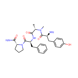 C[C@@H](C(=O)N[C@@H](Cc1ccccc1)C(=O)N1CCC[C@@H]1C(N)=O)N(C)C(=O)[C@@H](N)Cc1ccc(O)cc1 ZINC000027768615