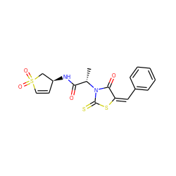 C[C@@H](C(=O)N[C@H]1C=CS(=O)(=O)C1)N1C(=O)/C(=C\c2ccccc2)SC1=S ZINC000006660375