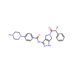 C[C@@H](C(=O)N1Cc2[nH]nc(NC(=O)c3ccc(N4CCN(C)CC4)cc3)c2C1)c1ccccc1 ZINC000006718722