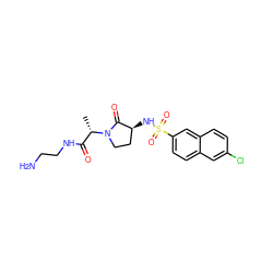 C[C@@H](C(=O)NCCN)N1CC[C@H](NS(=O)(=O)c2ccc3cc(Cl)ccc3c2)C1=O ZINC000014950004