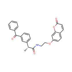 C[C@@H](C(=O)NCCOc1ccc2ccc(=O)oc2c1)c1cccc(C(=O)c2ccccc2)c1 ZINC001772596913