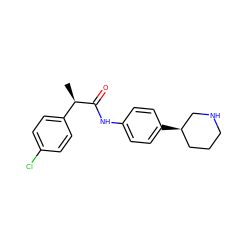 C[C@@H](C(=O)Nc1ccc([C@@H]2CCCNC2)cc1)c1ccc(Cl)cc1 ZINC000117726080