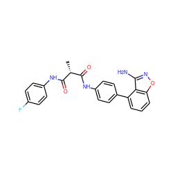 C[C@@H](C(=O)Nc1ccc(F)cc1)C(=O)Nc1ccc(-c2cccc3onc(N)c23)cc1 ZINC000299862658